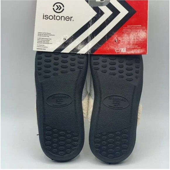 Isotoner Women's Slippers Fleece Charcoal Gray Size 7.5-8 - Picture 6 of 8